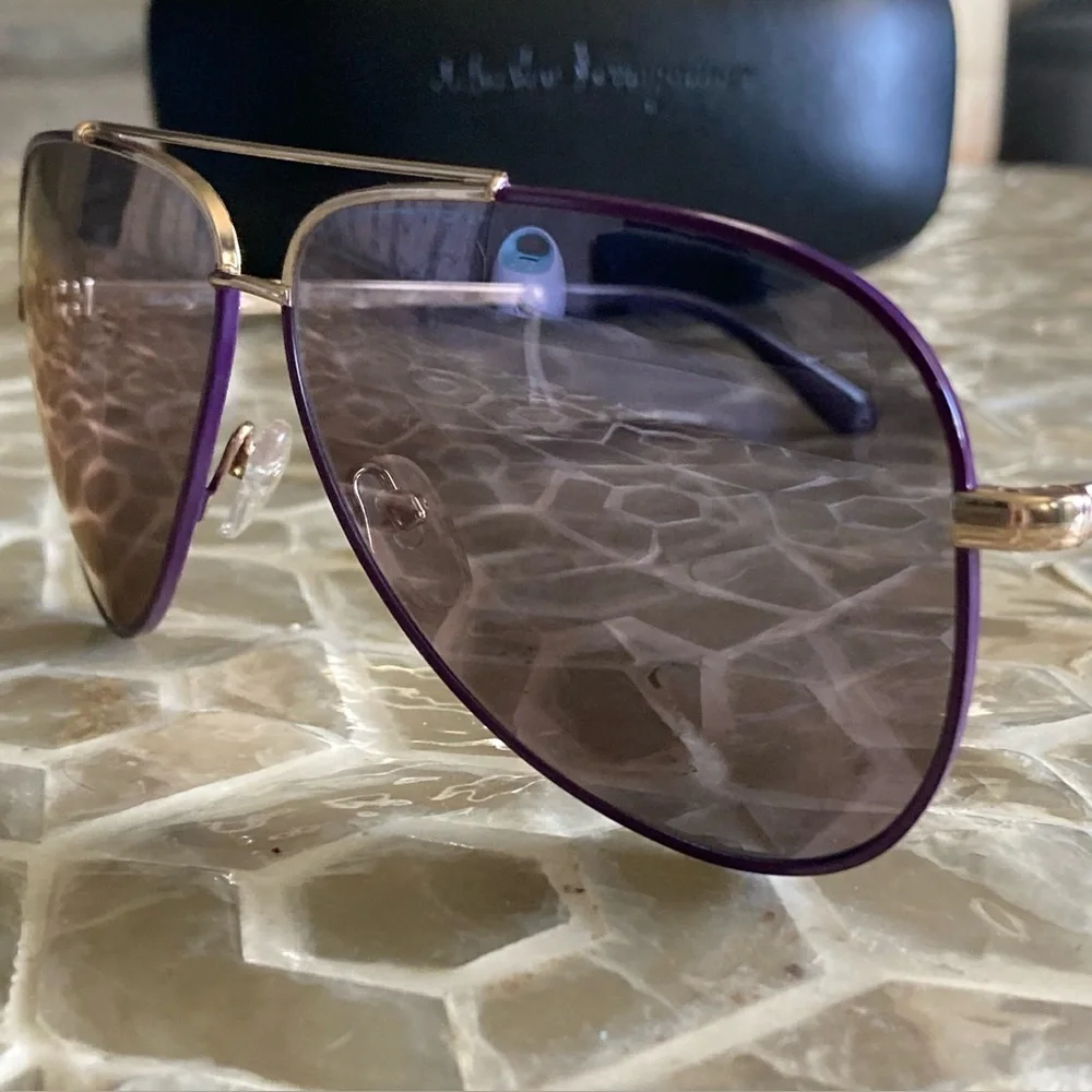 NEW!  Salvatore Ferragamo 60mm Aviator Sunglasses in ‘Quartz Sat’